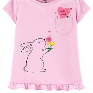Carter's Pink Short Sleeve Bunny Tee